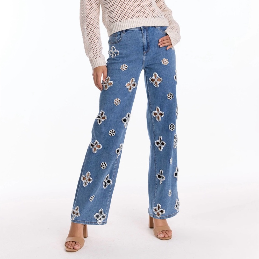 Embellished Blue Jeans